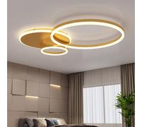 Living And Home 3 Circular Classic Golden Loops Energy Efficient Led Flush Ceiling Light 65Cm