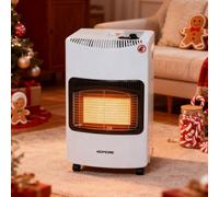 Living And Home 3 Heat Settings White Portable Freestanding Ceramic Infrared Heating Gas Heater Indoor With Wheels