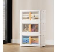 Living And Home 3 Tier Foldable Stackable Home Storage Box 55 Cm W X 30 Cm D X 89 Cm H