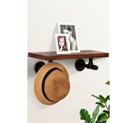 Living And Home 30.5Cm Diy Iron Shelf Brackets Wall Mount Pipe Rack In Black Black One Size