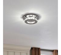 Living and Home 30cm W Stacked LED Ceiling Light with Crystal Rims Energy Saving - W 20 x L 20 x H 8 cm - Non-dimmable (White Glow)