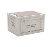 Living And Home 30L Ash Colored Foldable Plastic Storage Box Storage Bin Tabletop Organiser
