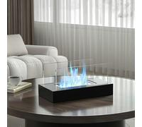 Living and Home 35cm L Table Fireplaces Bio Ethanol Fireplace Tabletop Metal Base Burner Fire