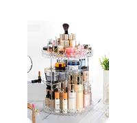 Living and Home 360 Roating Cosmetic Organizer Transparent Acrylic Rotating Multifunctional Makeup Organizer - Clear