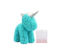 Living and Home 36cm Blue Rose Unicorn Gift with Gift Box & LED Light Valentines Wedding Anniversary Birthday Gifts for Her - Blue