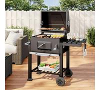 Living and Home 3ft Charcoal BBQ Grill Barrel with Side Table