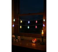 Living and Home 3m Halloween Colourful & Warm White LED String Lights with 20 Plastic Ghosts, Battery Operated Living and Home White
