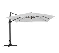 Living And Home 3M Large Square Canopy Rotatable Tilting Garden Rome Umbrella Cantilever Parasol With Cross Base, Light Grey