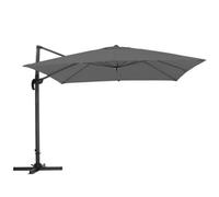 Living And Home 3M Large Square Canopy Rotatable Tilting Garden Rome Umbrella Cantilever Parasol With Cross Base, Dark Grey