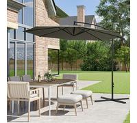 Living and Home 3M Sun Parasol Hanging Banana Umbrella Dark Grey - Cross base
