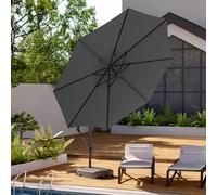 Living and Home 3M Sun Parasol Hanging Banana Umbrella Dark Grey - Rectangle water tank base