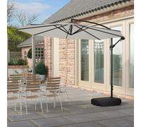 Living and Home 3M Sun Parasol Hanging Banana Umbrella Light Grey Outdoor Sun Shade - Rectangle water tank base
