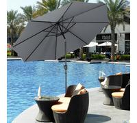 Living and Home 3M Sunshade Parasol Backyard Garden Tilt Umbrella with Crank - Dark Grey