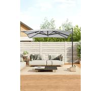 Living And Home 3M X 3M Square Cantilever Garden Parasol In Grey Grey One Size