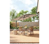 Living And Home 3M X 3M Square Cantilever Garden Parasol In Taupe Taupe