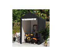 Living And Home 3X5Ft/4X6Ft Outdoor Storage Shed Bicycle Shelter With Waterproof Apex Roof And Roll-Up Door,black Black M