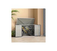 Living And Home 3X7 Ft Black Lockable Metal Bicycle & Trash Storage Shed - With Sloped Roof & Dual Vents, Weather-Resistant Black One Size