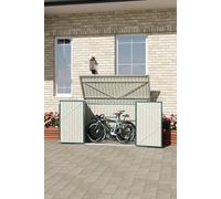 Living And Home 3X7 Ft Green Lockable Metal Bicycle & Trash Storage Shed - With Sloped Roof & Dual Vents, Weather-Resistant Green One Size