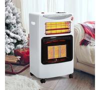 Living And Home 4.2Kw White Indoor Mobile Freestanding Ceramic Infrared Heating Gas Heater With Wheels 3 Heat Setting