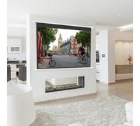 Living and Home 4:3 Wall Mount Electric Projector Screen for Home Theater Movie and Office - 227cm L x 152cm W