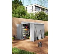 Living And Home 4.6 X 9 Ft Pent Metal Garden Storage Shed Lean To Shed Motorcycle Shed With Lockable Door,white White One Size
