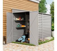 Living And Home 4.6 X 9 Ft Pent Metal Garden Storage Shed Lean To Shed Motorcycle Shed With Lockable Door,white