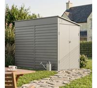 Living And Home 4.6 X 9Ft Pent Roof Metal Shed Garden Storage Shed, Grey