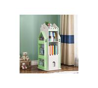 Living and Home 4-Tier Castle Rotating Bookshelf Storage Rack Organiser in Light Green Living and Home Light Green