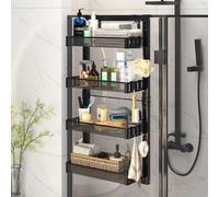Living And Home 4 Tier Over The Door Adjustable Shower Caddy Shelf Kitchen Pantry Organizer