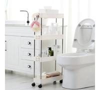 Living And Home 4 Tier Slim Standing Plastic Corner Storage Rack Shelf For Kitchen Bathroom