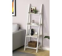 Living And Home 4-Tier Wooden Display Ladder Shelf For Home In White White