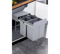 Living And Home 40L Cabinet Pull-Out Kitchen Waste Bin Recyclling Dustbin Compartment Trash Can In Grey Grey