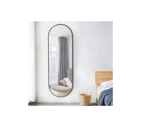 Living And Home 40X120Cm Full-Length Mirror Capsule Wall Mirror For Makeup & Dressing In Black Black One Size