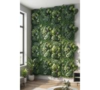 Living And Home 40X60Cm Artificial Grass Fake Plant Wall Panel Mixed Foliage - Uv-Resistant, Diy Decor In Green Green