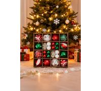 Living and Home 42Pcs Christmas Ornaments Set Multicoloured Decoration with Pinecones Living and Home Multicolor