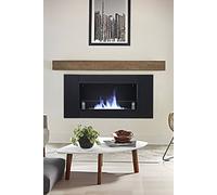 Living And Home 43 Inch Bio Ethanol Fireplace In Black Black One Size