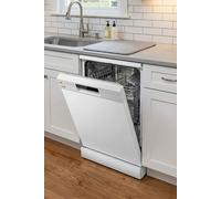 Living and Home 45cm Freestanding Dishwasher Dish Dryer 6 Programs 10 Place Settings with Delay-Start & Quick Wash Function in White Living and Home White