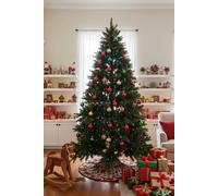 Living And Home 4Ft/1.2M Artificial Christmas Tree With Rgb Lights & Wood Stand In Green Green One Size