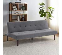 Living and Home 4ft Sofa Bed Contemporary Convertible Upholstered Green/ Grey - Grey