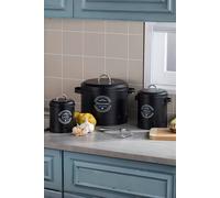 Living And Home 4Pcs Kitchen Storage Containers Potato Onion Garlic Storage Box Set With Peeler In Black Black One Size