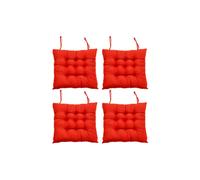 Living And Home 4Pcs Red Soft Seat Pads With Ties For Dining Chairs Desk Chair Red One Size