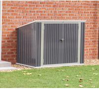 Living And Home 5.8 X 3.5 Grey Metal Shed Garden Storage Shed Pent Roof For Tool Trash Can Recycle Bin Debris