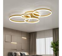 Living And Home 5 Circular Classic Golden Loops Low Energy Led Flush Ceiling Light Fixture Cool White 110Cm