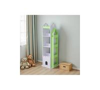 Living And Home 5-Tier Castle Rotating Bookshelf Storage Rack Organiser In Light Green Light Green One Size