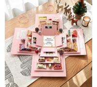 Living And Home 5 Tier Light Pink Heart Print Cardstock Gift Box Diy Surprise Pop Up Memory Box