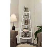 Living And Home 5-Tier Modern Corner Ladder Plant Display Stand Bookshelf Storage Rack In White White One Size