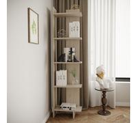 Living And Home 5 Tier Modern Wooden Corner Bookcase Ladder Shelf Plants Stand