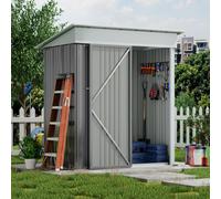 Living And Home 5 X 3 Ft Pent Metal Shed Garden Storage Shed With Lockable Door ,grey