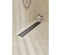 Living and Home 50cm Stainless Steel 2-in-1 Siphonic Linear Insert Shower Drain- Adjustable Height & Slope, Removable Cover, Filter & Siphon - Black