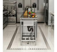 Living and Home 50cm W Silver Kitchen Commercial Sink Stainless Steel with Shelf